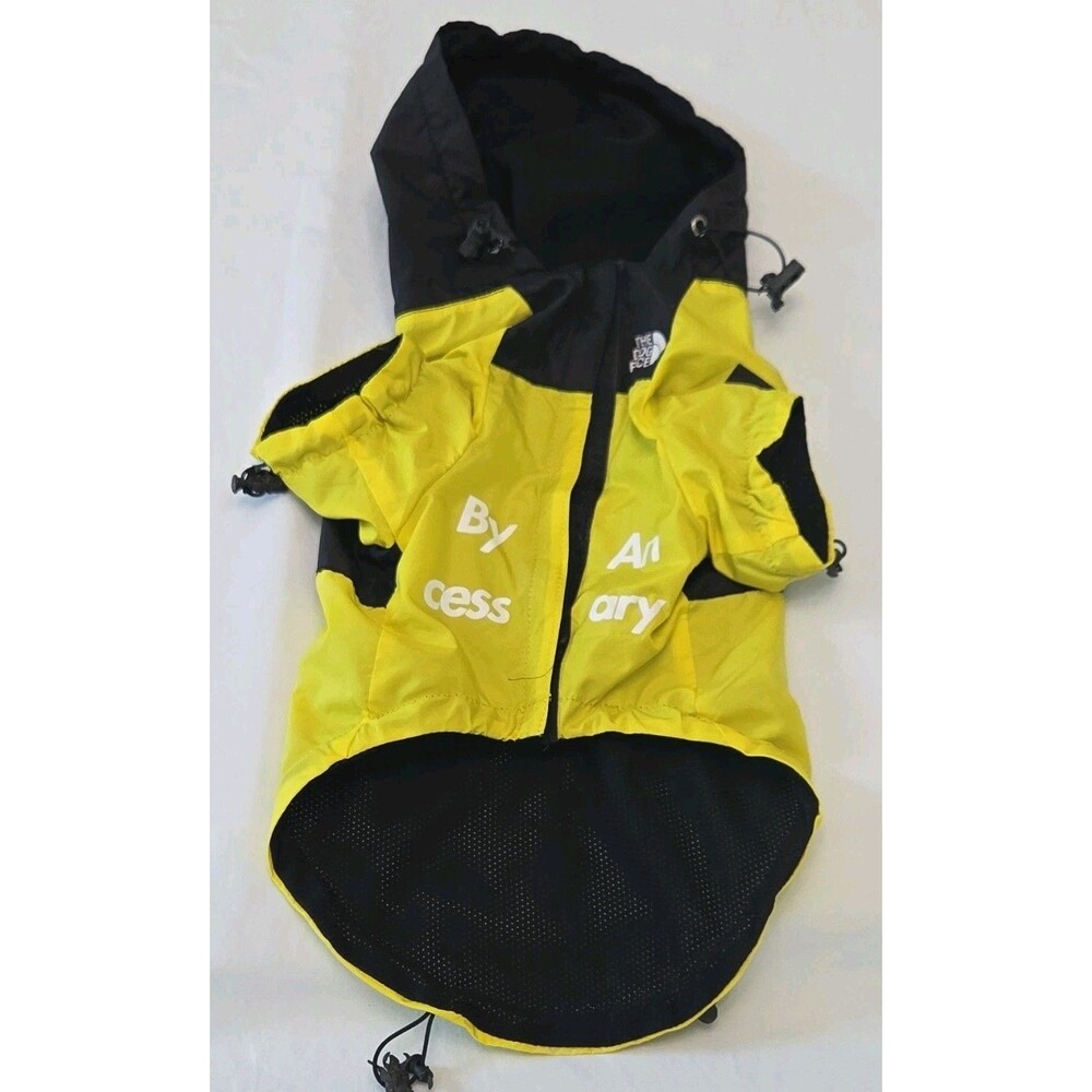 The Dog Face Hooded Yellow Black Polyester Dog Jacket Coat Large